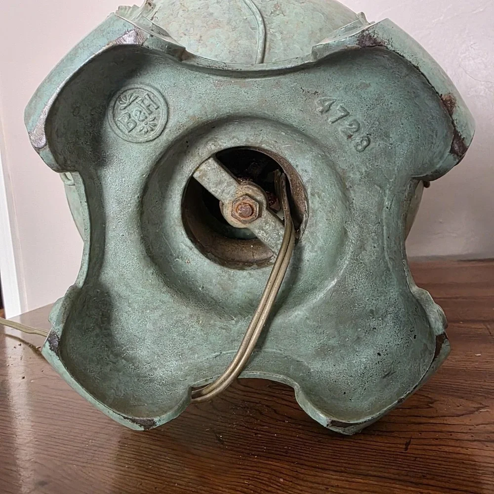 Antique Bradley & Hubbard‎ GWTW Verdigris Parlor Lamp Electric Converted Floral